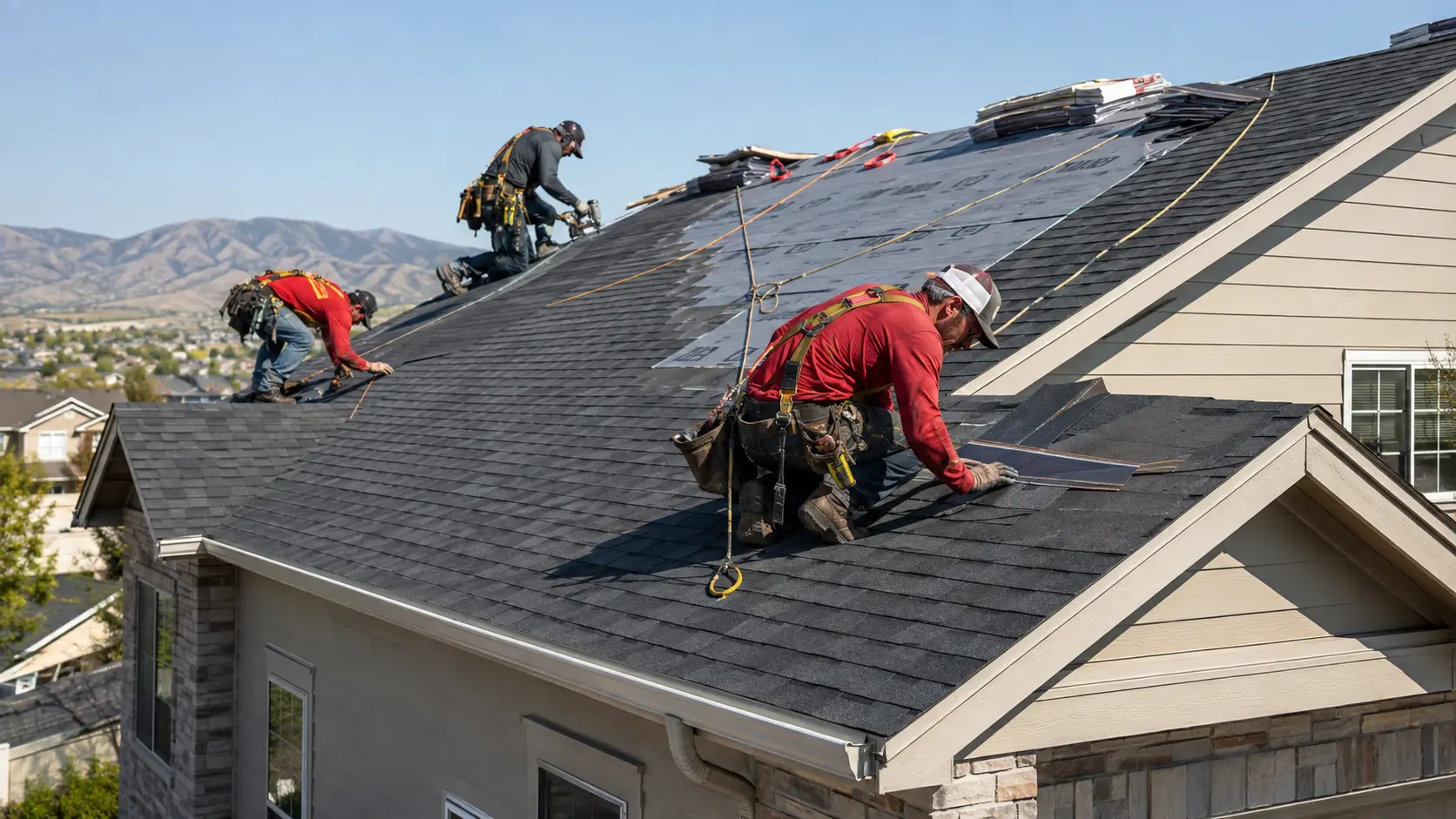 Professional roof installation on a Denver home
